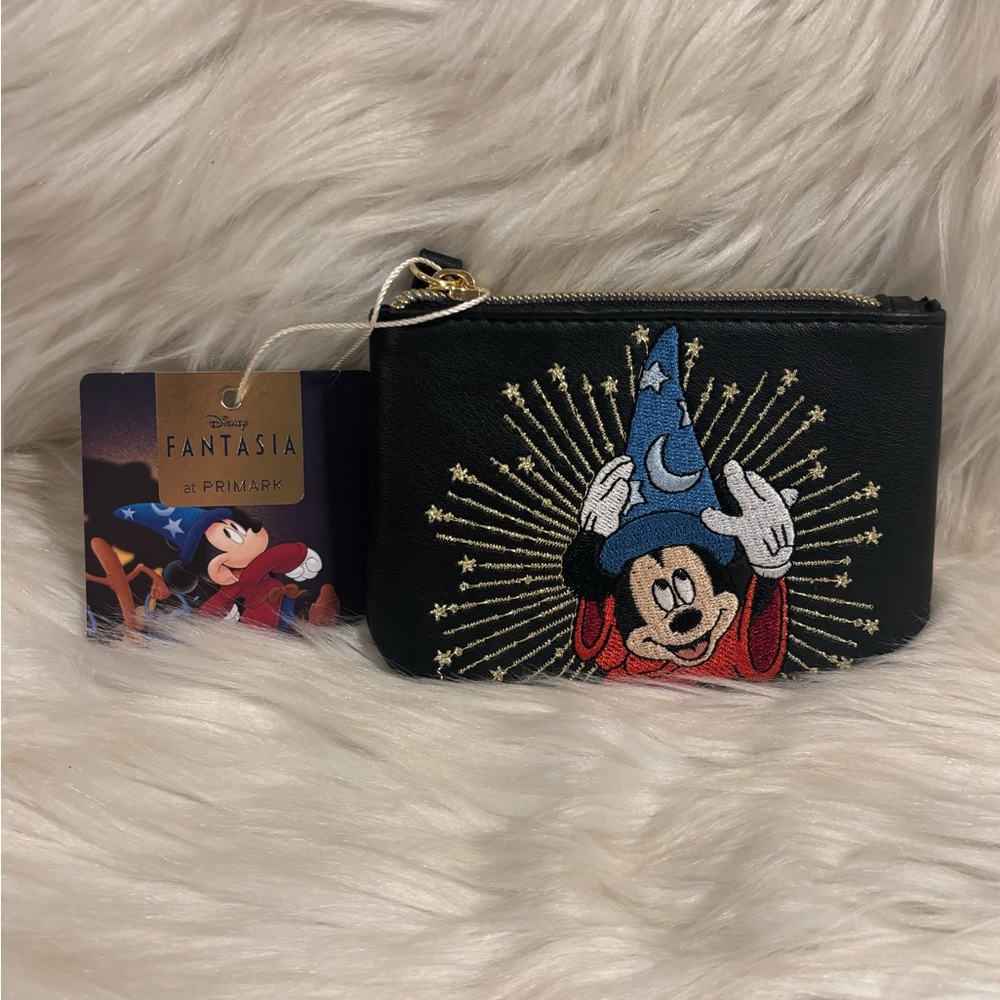 Disney Fantasia Mickey Mouse Black Coin Purse NWT